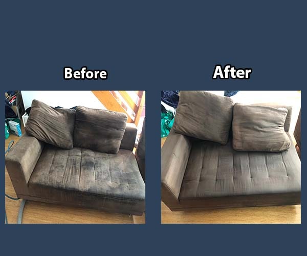 Lounge cleaning before and after